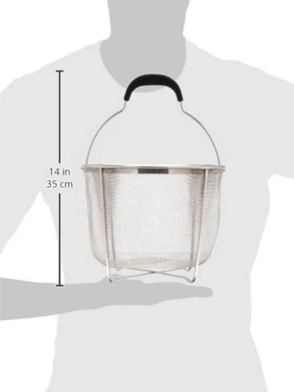 Stainless Steel 8-Inch Strainer & Steamer Insert Basket for Cooking Pasta